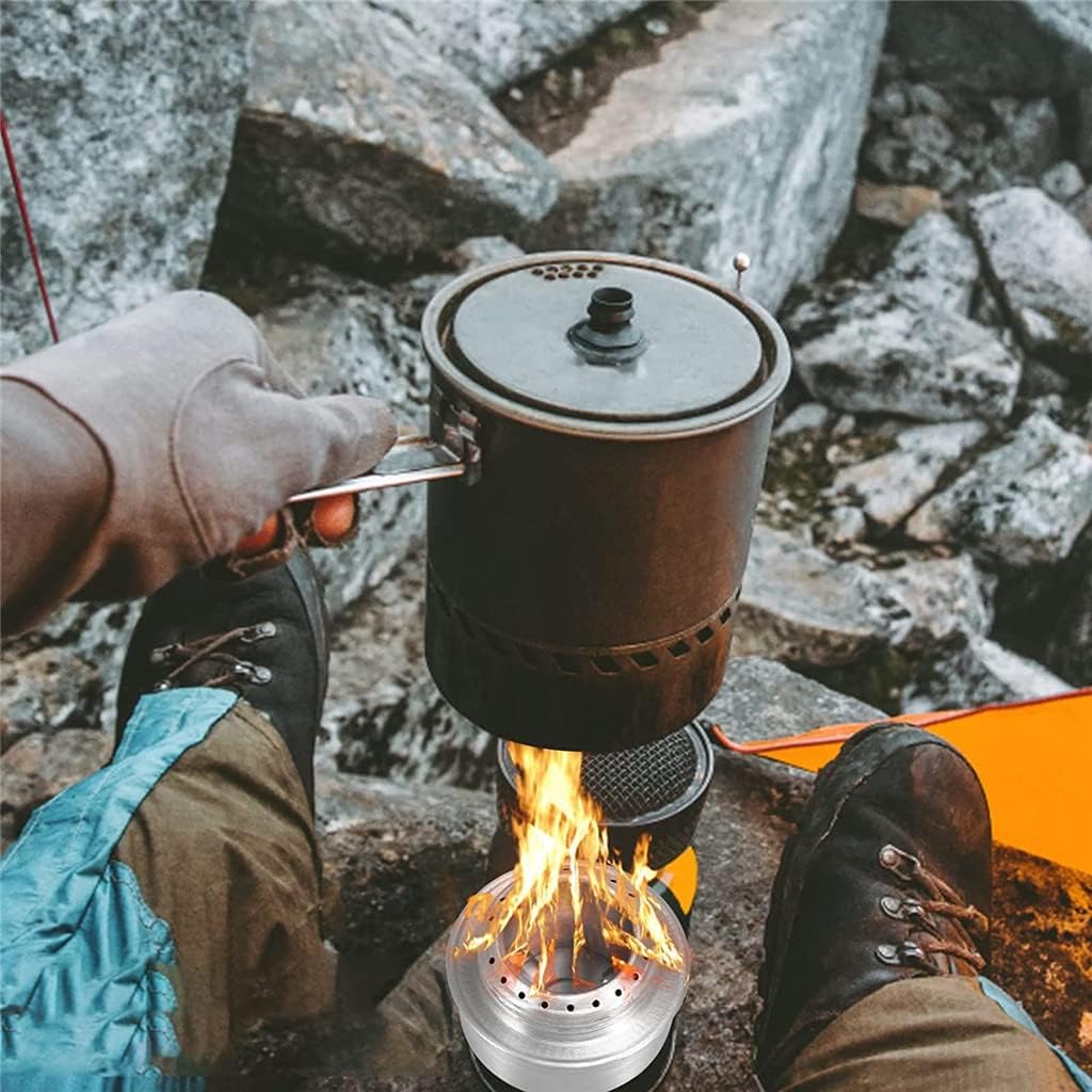 Portable Camping Alcohol Stove with Cover, Aluminum Alloy Spirit with Lid, Lightweight Mini Picnic Backpack Hiking
