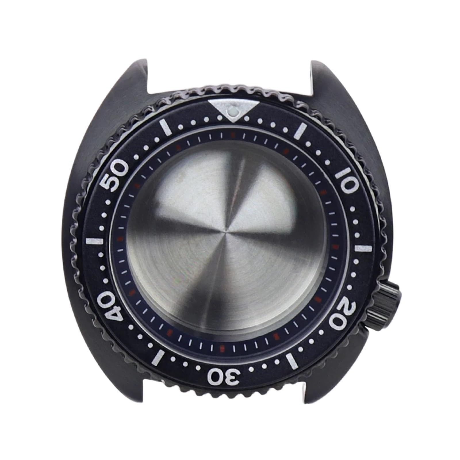 Uhrengehäuse aus Saphirglas, 45 mm, 3,8 Uhr, Schraubkrone, kompatibel mit Nh35, Nh36, 4R36, Uhrwerk, Schwarz