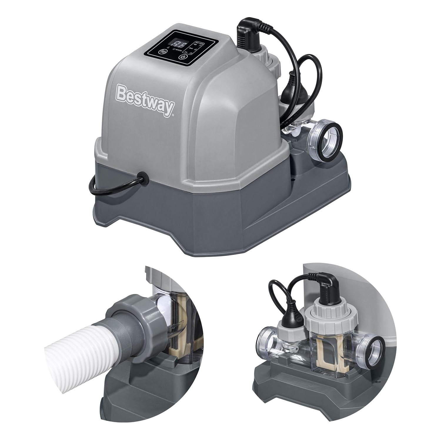 Bestway 58678-7 Cloratore al Sale Hydrogenic 6 G/H, Grigio