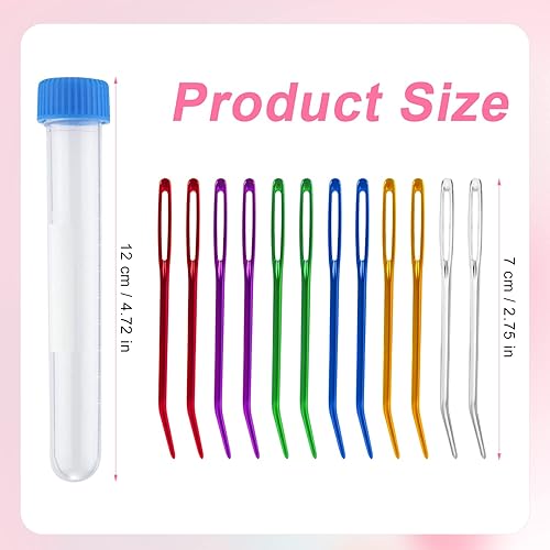 Miniatura 2 de 12 agujas de tapiz dobladas, agujas romas de ojo grande, agujas de roscar, agujas de coser, agujas de tejer de lana, agujas de macramé, agujas de