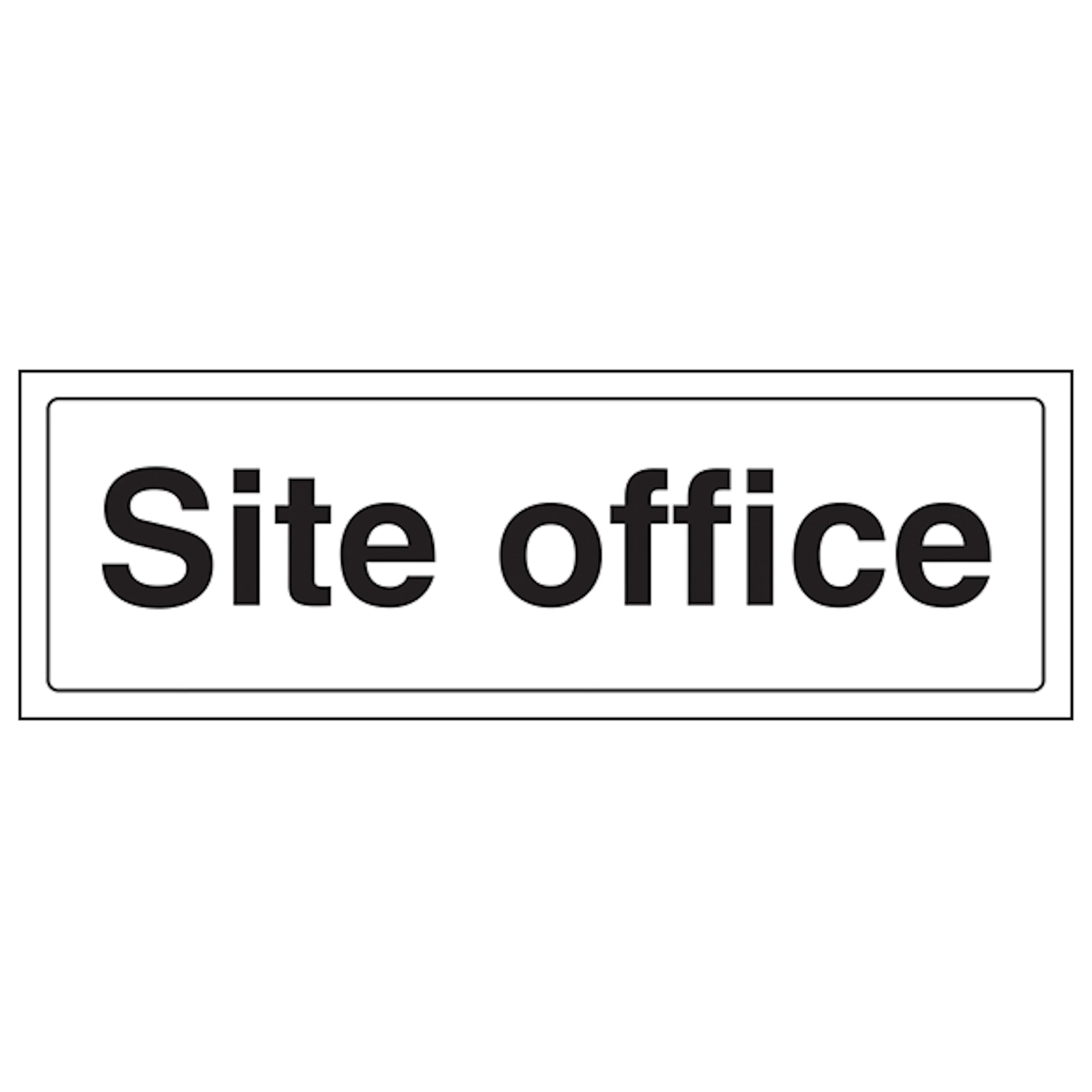 V Safety Site Office 300 x 100 mm - Glow In The Dark 1mm Rigid Plastic Safety Sign