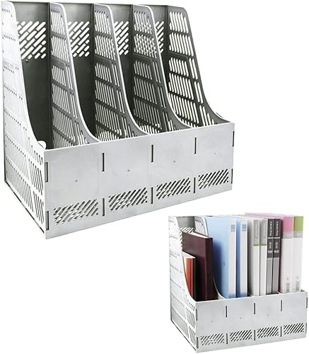 Miniatura 7 de Sayeec - Revistero cuadrado de plástico resistente para escritorio, marcos de archivos, divisores, gabinetes de documentos, expositor y caja