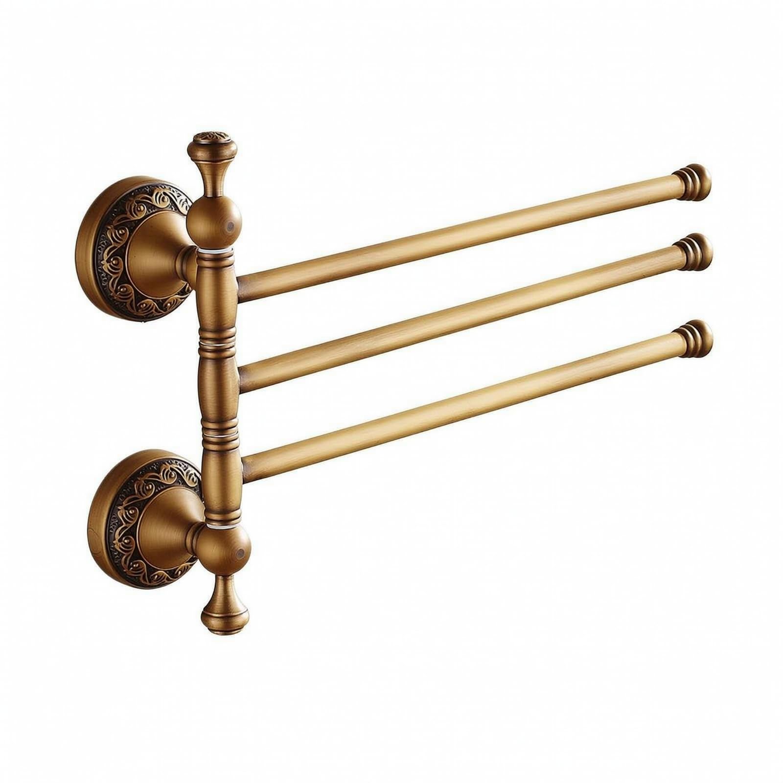 Toallero Giratorio 3 Brazos Vintage Toallero con 3 Brazos Antiguo Soporte para Baño, Aseo, Bronce Antiguo, Style to 1