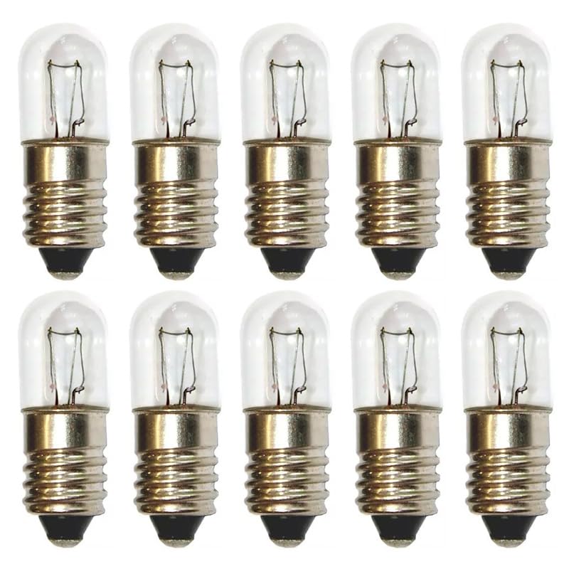 Lampwise 10x Low Voltage Miniature Tube T10x26mm 5W 60V MES/E10 10mm Thread