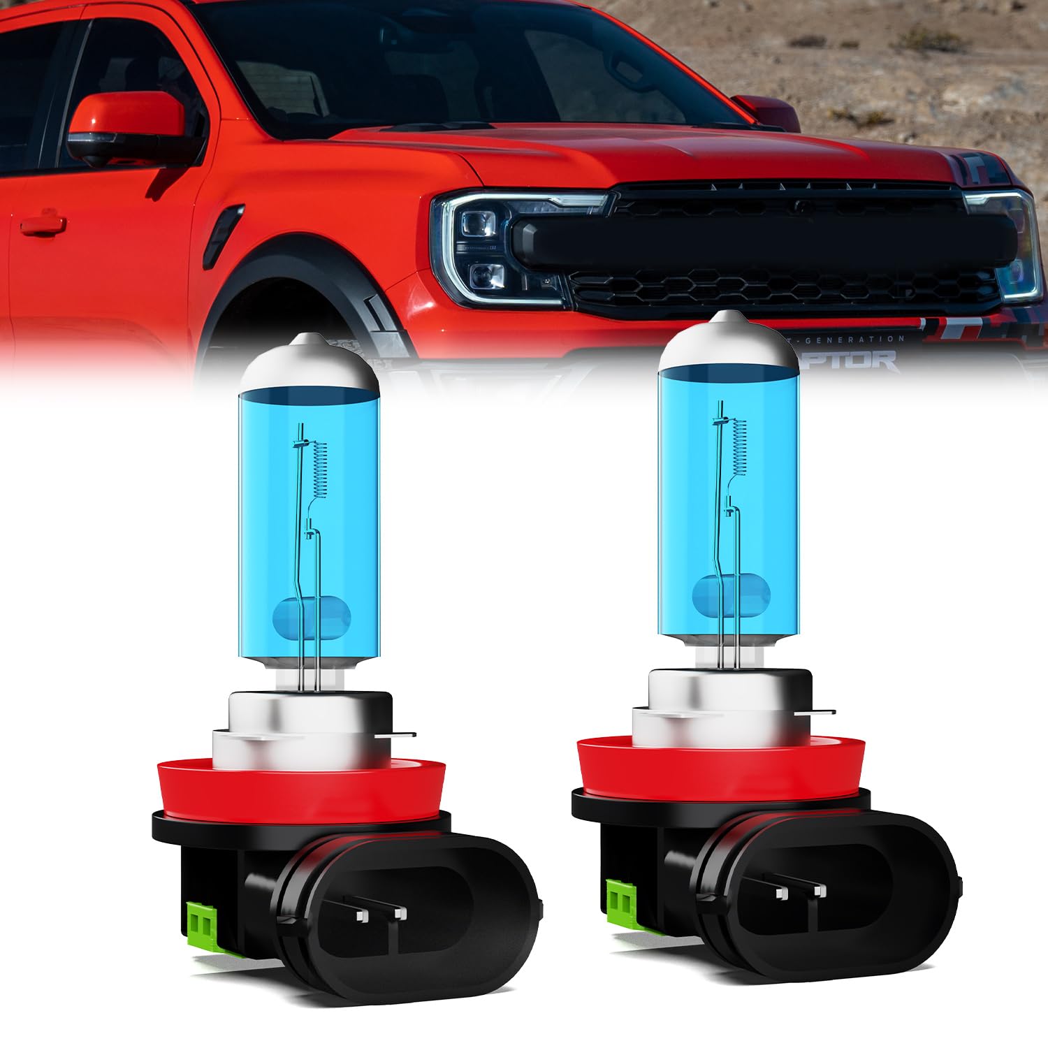 Fog Light Bulbs Compatible With Ford Ranger 2023, H11 Fog Lights Halogen Light Bulb, Super Bright 6000K White, Plug and Play, Pack of 2