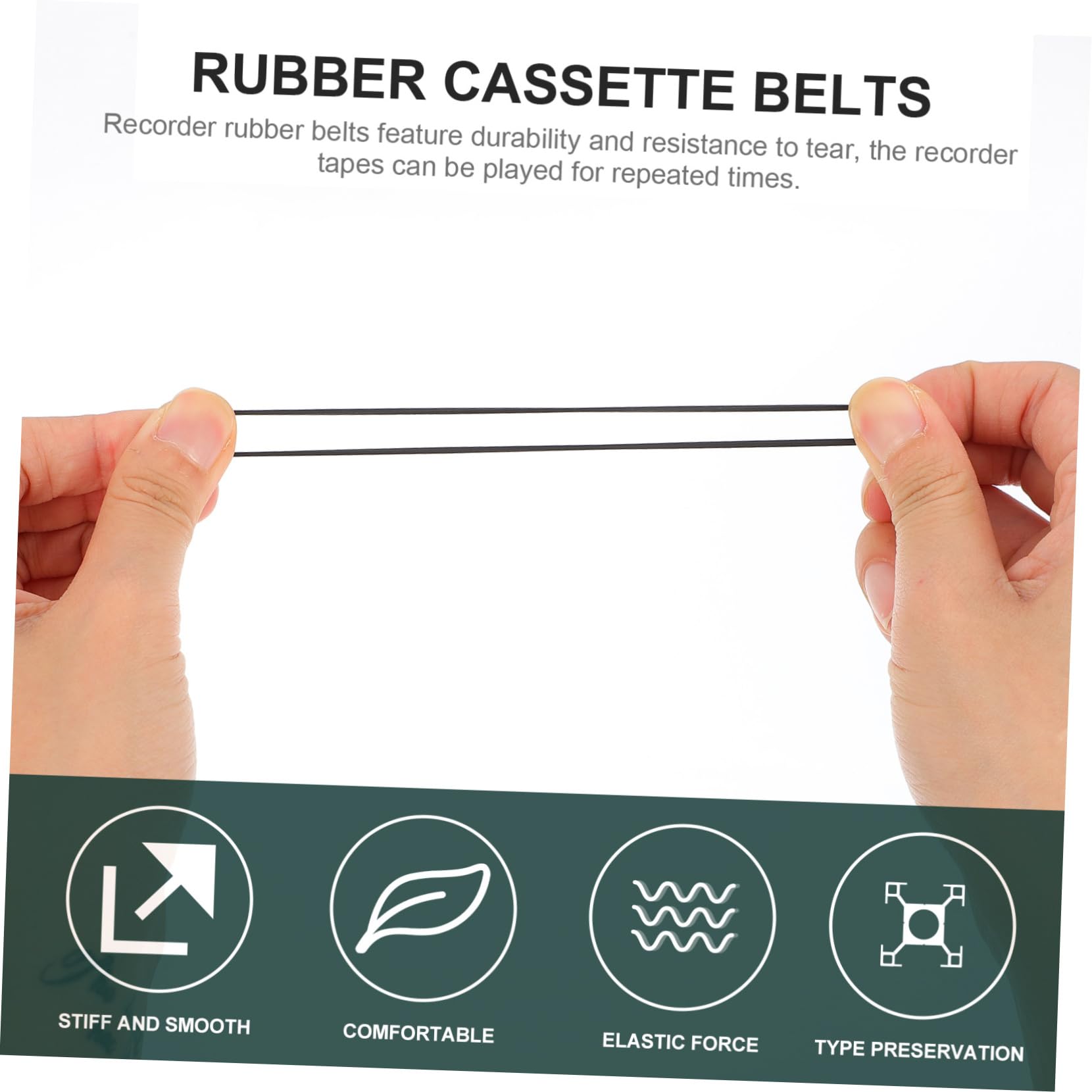 Mikinona Cassette Recorder Belts 20pcs Square Cassette Drive Belts 1mm for Smooth Rotation and Noise Reduction