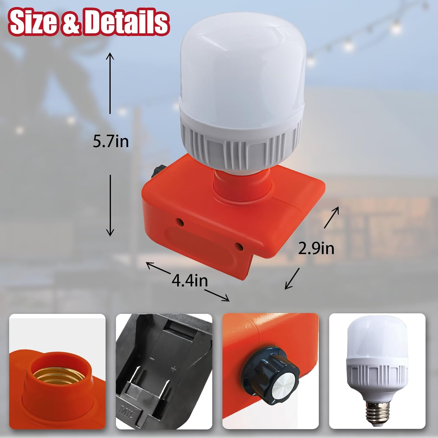 URUN 12W 1300LM LED Work Light for Milwaukee M18 18V Max Battery, 6500K Cool White Light, Adjustable 150-1300LM, Indoor/Outdoor Use