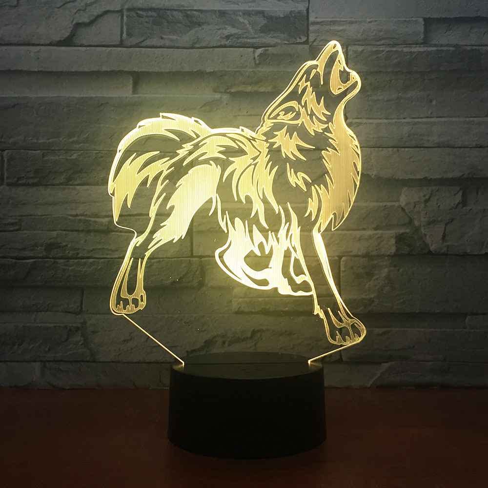 Lampada 3D Lupo Double Face, Decorazione Animale Realistico Mandala, Idea Regalo Uomo Donna oggetto Lupo Luce Notturna Adulto Decorazione Camera, Idea Regalo Natale Originale TOP