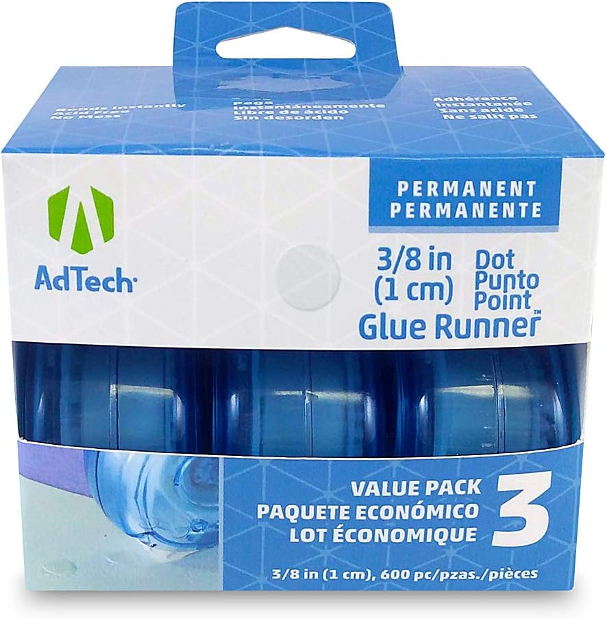 Adtech Permanent Adhesive Dots Glue Runner 3 Pack