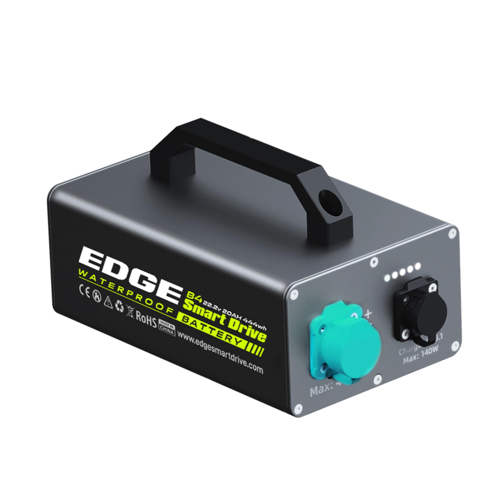 Edge B4 IP68 - Banco de energía impermeable de alto rendimiento con 140 W USB-C PD3.1 función de carga rápida y control de temperatura inteligente, ideal para aventuras al aire libre y deportes