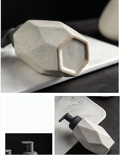 Miniatura 4 de Recipiente dispensador de líquido de cocina, botella de prensa de espuma, dispensador de jabón líquido de cerámica, botella de descarga de cerámica,