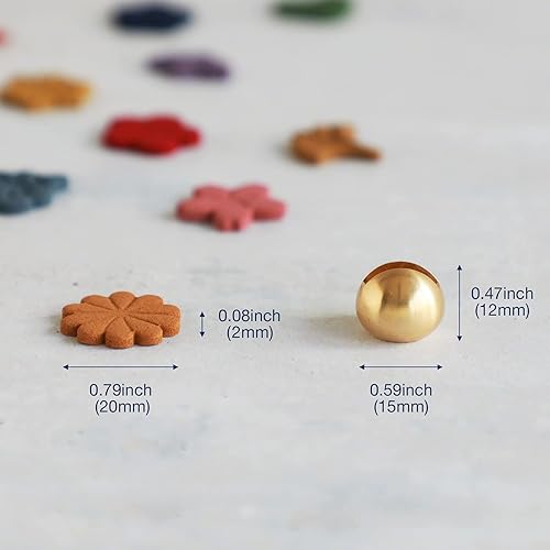 Miniatura 3 de Juego de incienso prensado en forma de flor con soporte de latón (12PCS) por Asayu Japan