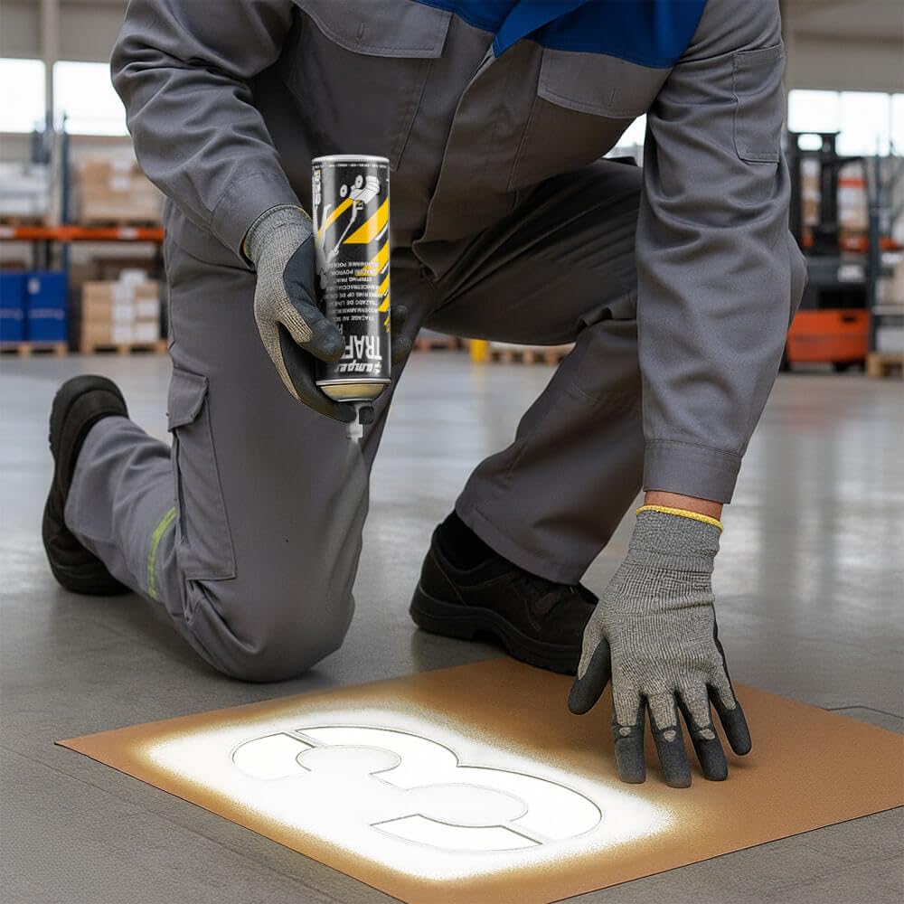 12 Dosen Bodenmarkierungsfarbe AMPERE TRAFFIC PAINT, Farbe: weiß, Art.-Nr. AM81ZN218 | Bodenmarkierungsfarbe | Straßenmarkierungsfarbe | Markierungsspray