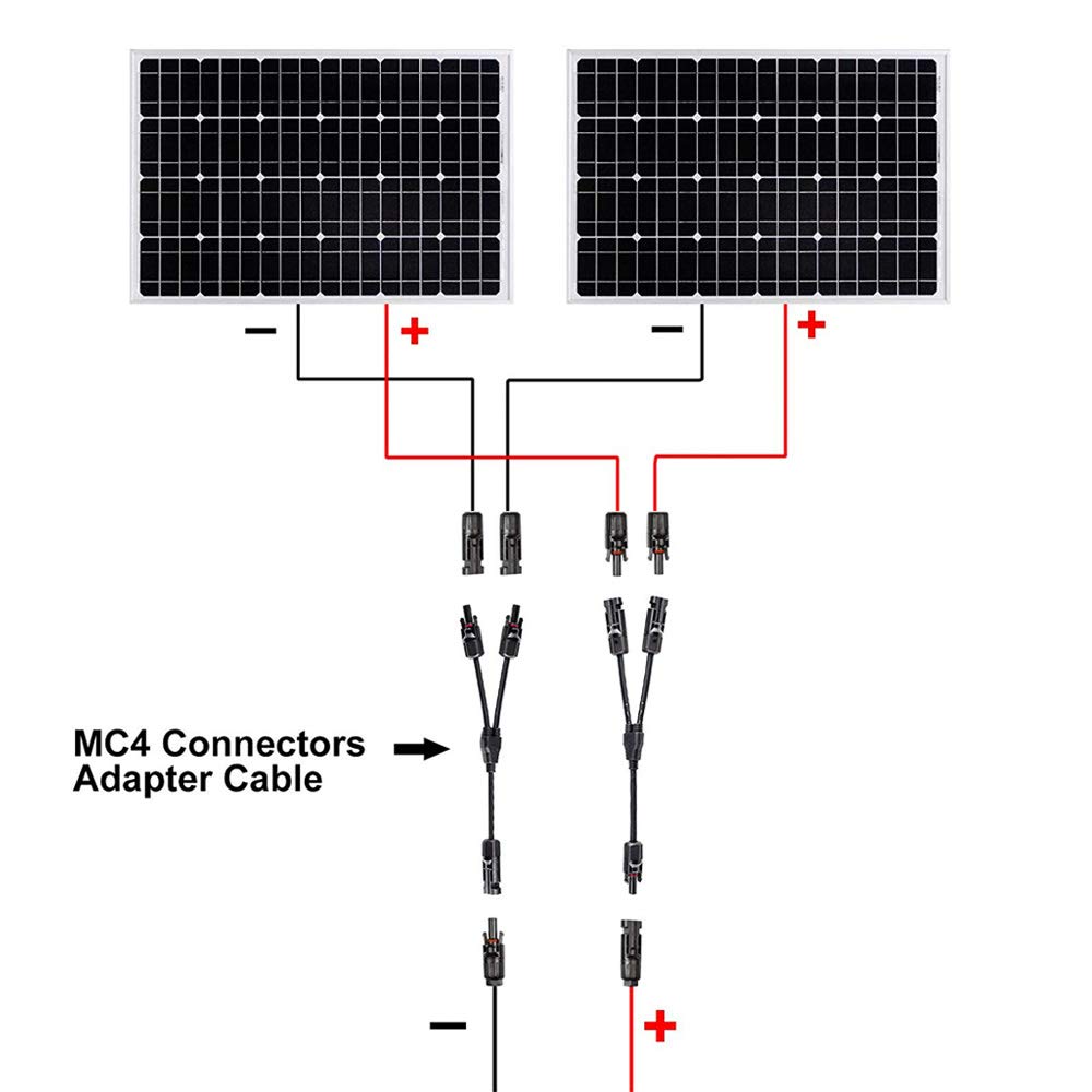 1 Paar Professionell Solarstecker, Solar Y Abzweigverbinder Y Branch Connector, Photovoltaik Steckverbinder Parallelverbinder für Solarpanel