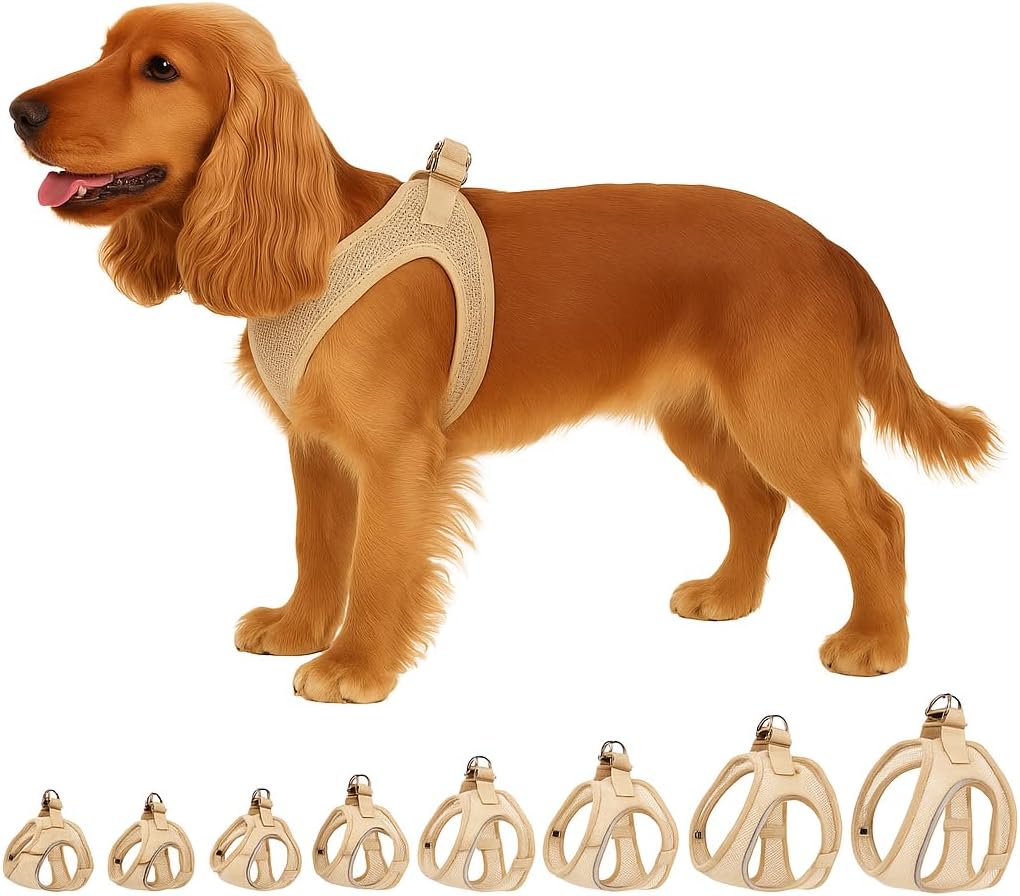 Hundegeschirr – Hundegeschirr für mittelgroße Hunde – M – Flamingo-Geschirr Step&Go Bento Beige Hundegeschirr – Hundegeschirr für mittelgroße Hunde – M – Flamingo-Geschirr Step&Go Bento Beige