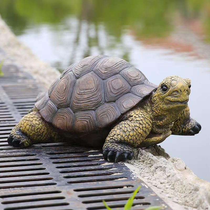 Garden Turtle Statue Decoration, Large Realistic Tortoise Figurine, Outdoor Lawn Ornament Garden Outdoor Courtyard, Lawn Landscape, Swimming Pool Decoration, Festival and Birthday Gifts