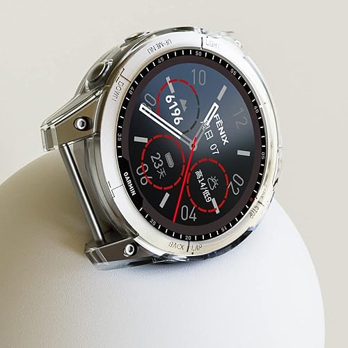 Miniatura 2 de FitTurn Compatible con Garmin Fenix 7XFenix 7X SolarFenix 7X Sapphire Funda protectora solar para GM Fenix 7X 2.008 in Cubierta suave TPU Ultra-Slim