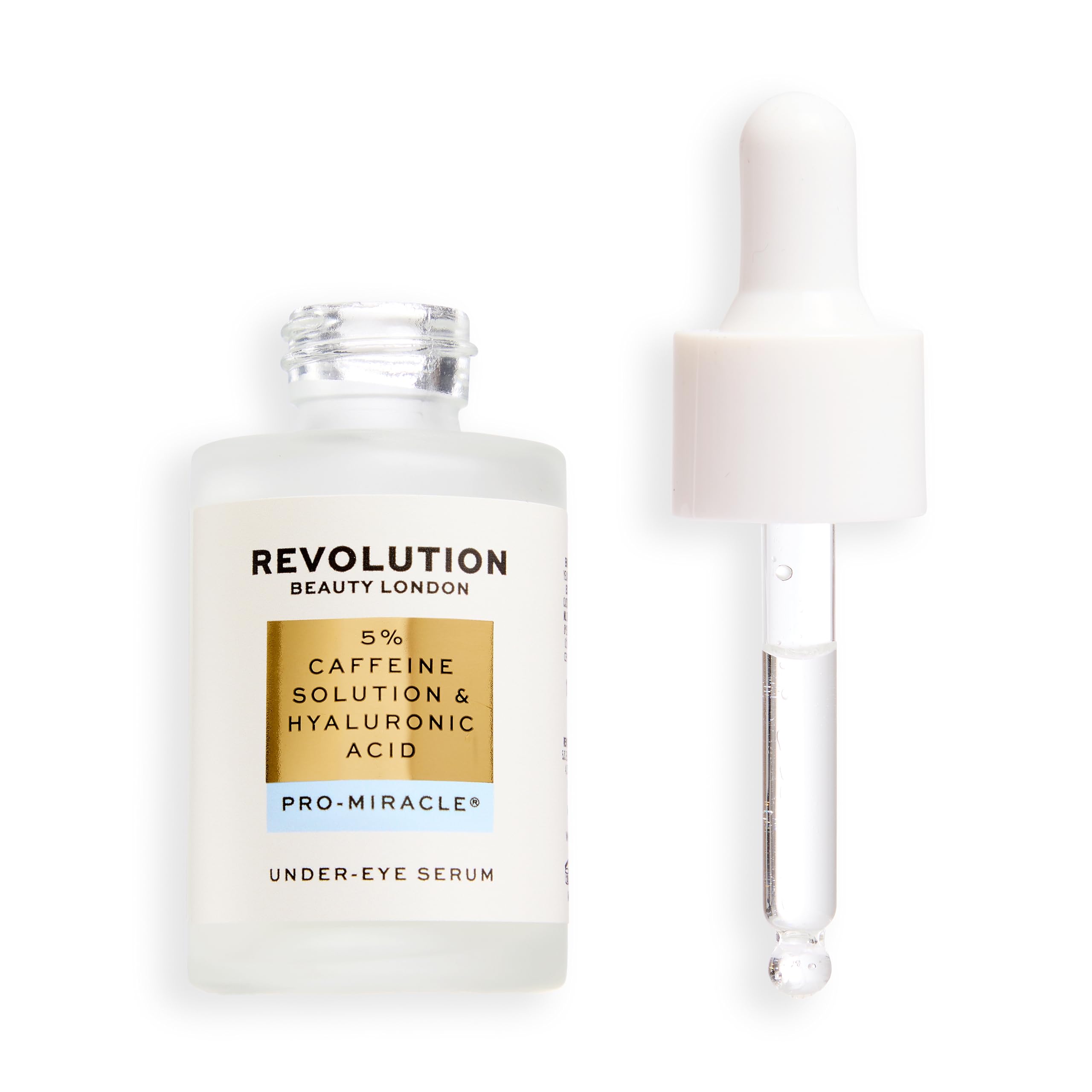 Revolution Beauty London, Revolution Pro Miracle, 5% Caffeine Solution & HA Under Eye Serum, Combat Dark Circles & Puffiness, Smooth & Hydrate, Reduce Signs of Ageing, 30ml