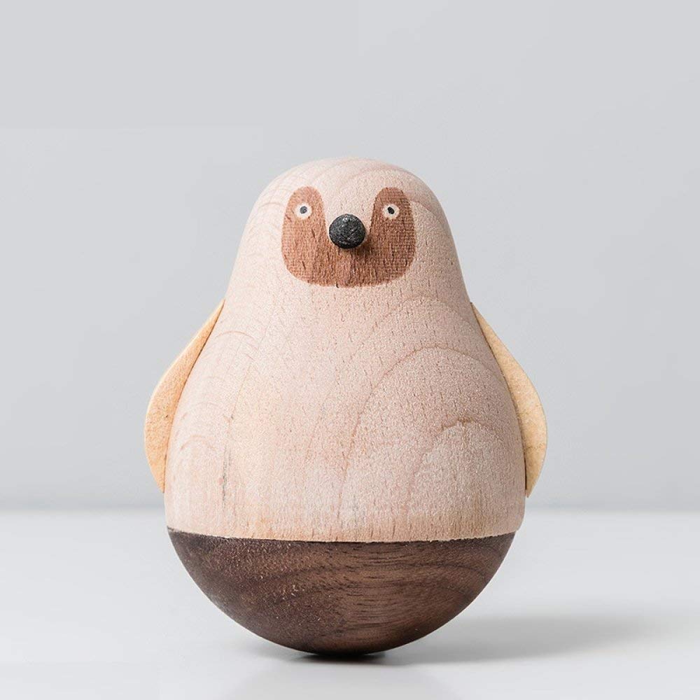 Pingouin en bois en statue créative pour cadeau de couple ou collection d'art familial