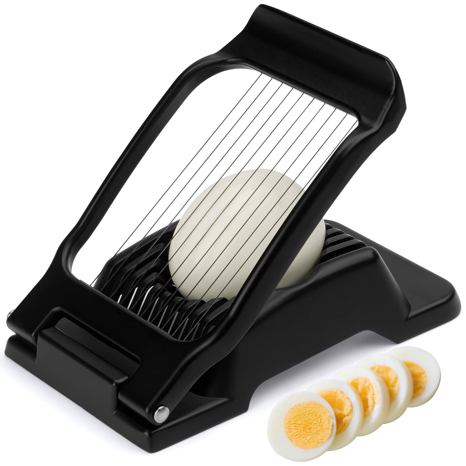 BIBURY Eierschneider aus Edelstahl, Robuster Aluminium Schneider für Eier, Eischneidewerkzeug, Egg Slicer Einzeln Gespannte Edelstahldrähte Pilze, Erdbeeren, Weiches Obst, Spülmaschinenfest