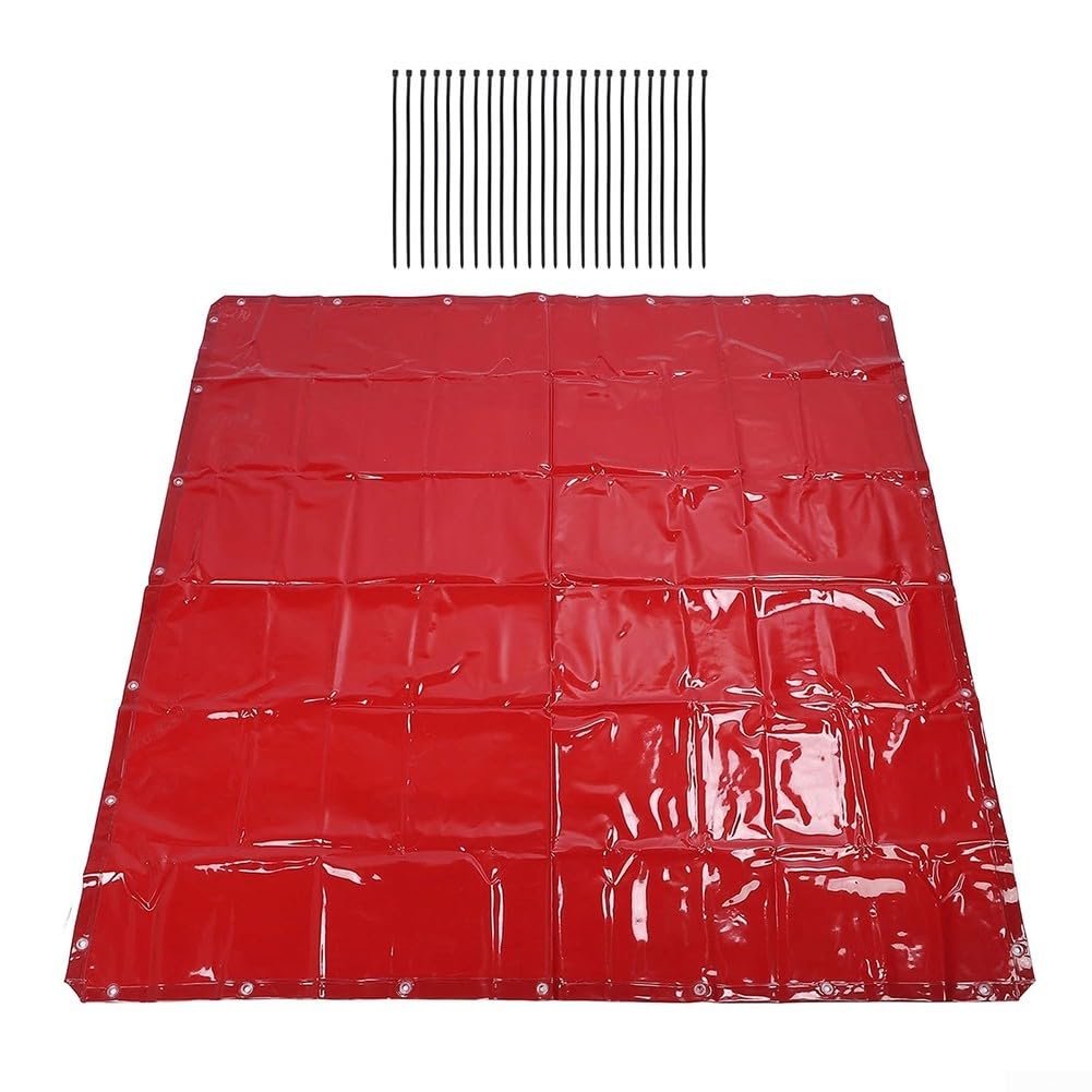 Rideau de soudage 5,7 x 5,7 ft ignifuge imperméable protection UV en polyéthylène avec 24 serre-câbles pour atelier pour chantier industriel blindage