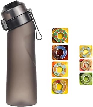 650ml Fruit Fragrance Water Bottle, Gradient Color Air Water Bottle with 19 Flavor Pods, BPA Free Sports Air Water Up Bottle, Sugar 0 Calories, Sports for Fitness Yoga Outdoor
