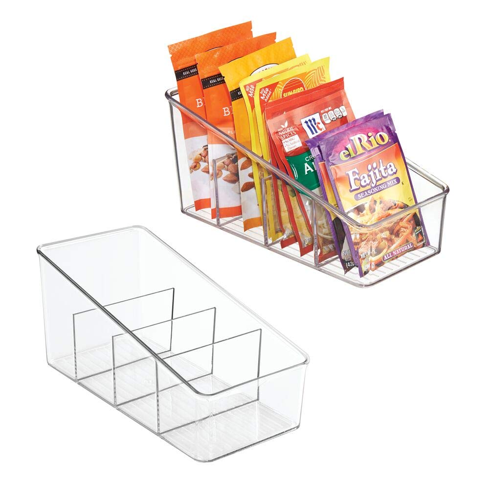 Buy mDesign Large Plastic Food Packet Organizer Caddy, Fridge or
