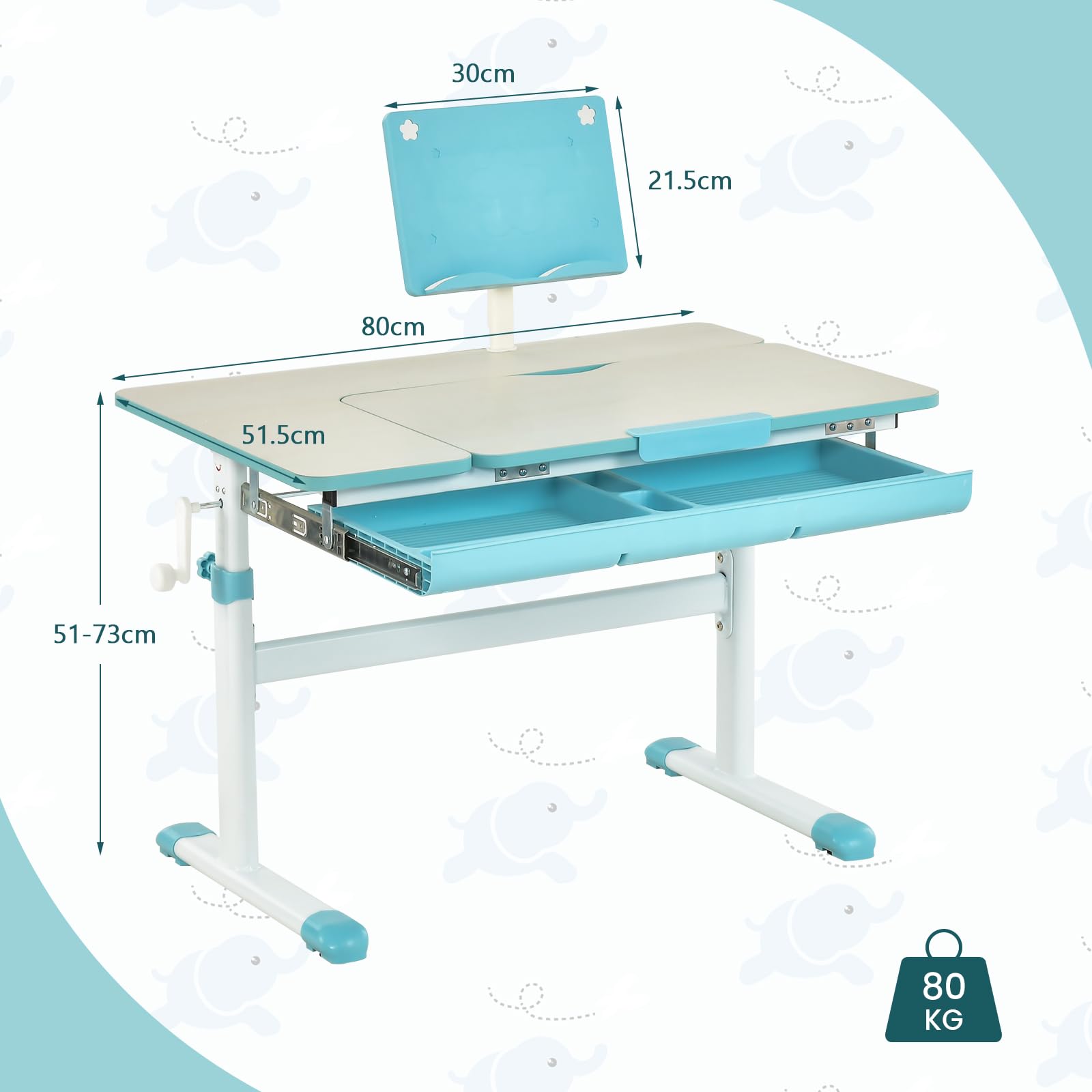 Houten Kinderbureau met Stoel - Studietafel en Speelmeubel voor Kinder