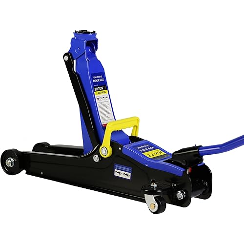 Goujxcy Floor Jack, 2 Ton Low Profile Floor Jack, Heavy Duty Steel Racing Floor Jack with Single Piston Quick Lift Pump, Hydraulic Trolley Jack Car Lift, Floor Jack Lifting with 4000lbs Capacity