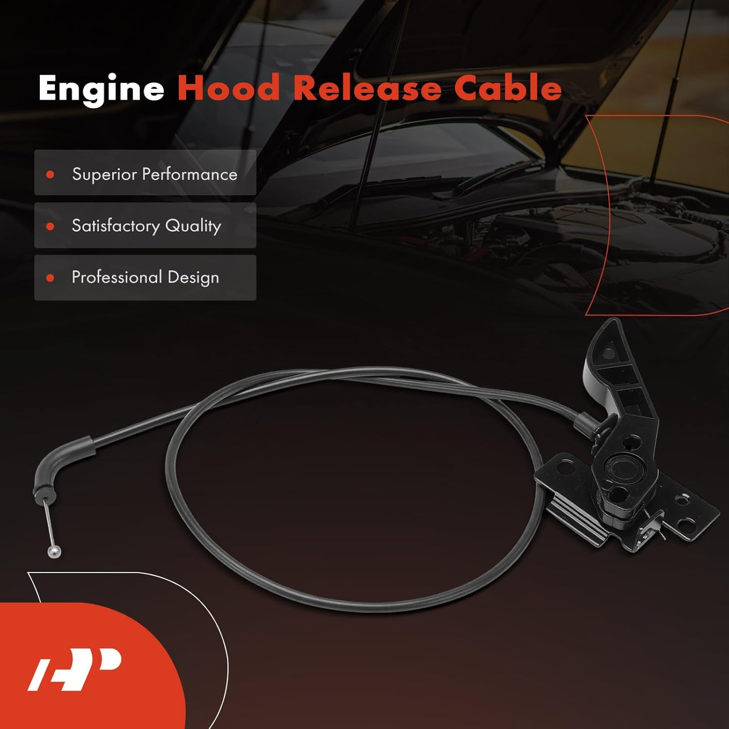 A-Premium Front Hood Latch Release Cable with Handle Compatible with BMW X3 2011-2017, X4 2015-2017, 31.89 Inch