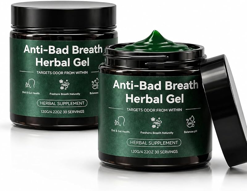Anti-Bad Breath Herbal Gel Supplement - Body & Breath Odor Control from The Inside – Internal Deodorant, Natural Herbal Deodorant Gel with Parsley and Chlorophyll, Full Body Deodorizer (2)