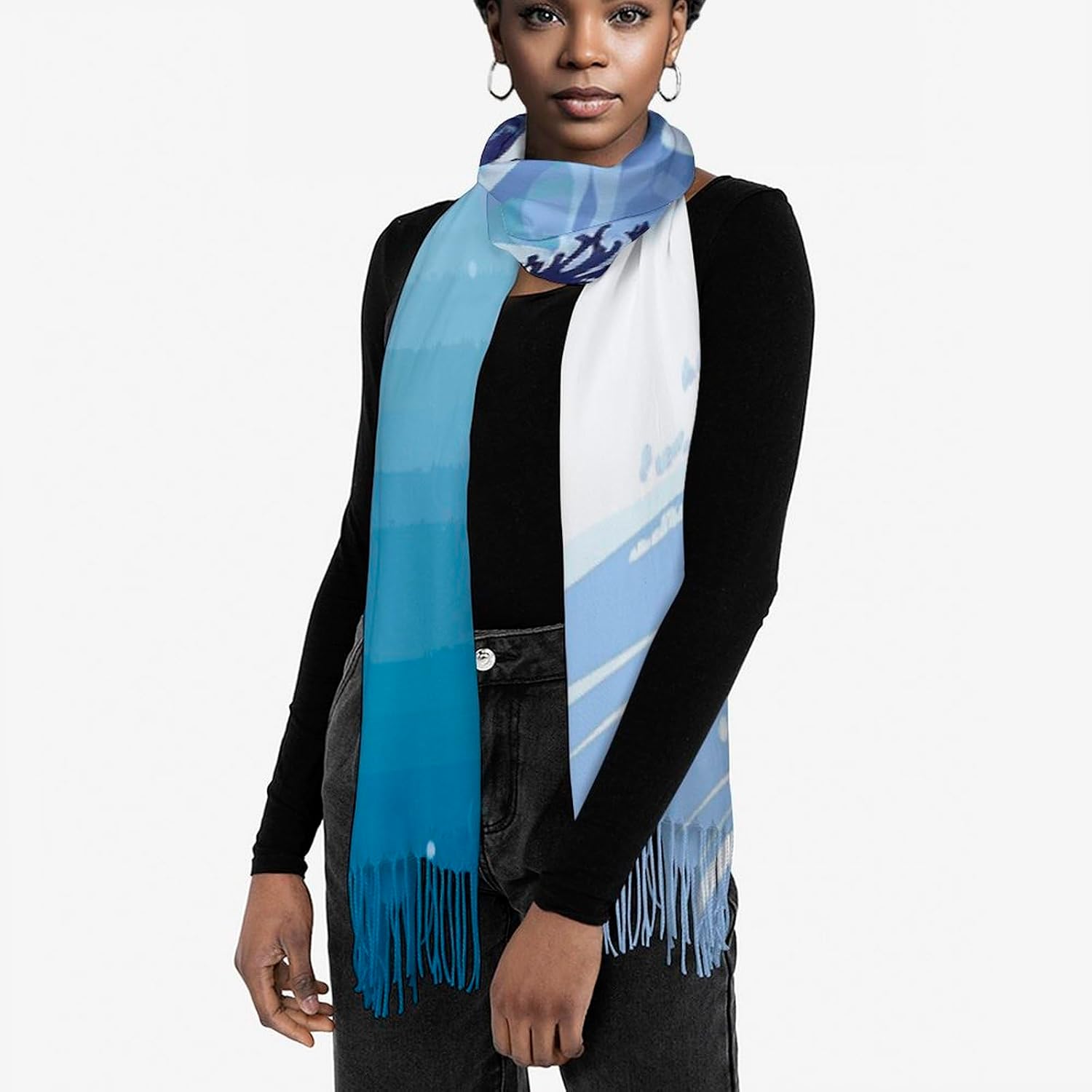 Winter Skiing Scarf for Women Men Soft Warm Fashion Blanket Scarves Classic Cashmere Feel Scarf Long Shawl Large Scarves Cold Weather Thick Blanket Scarfs