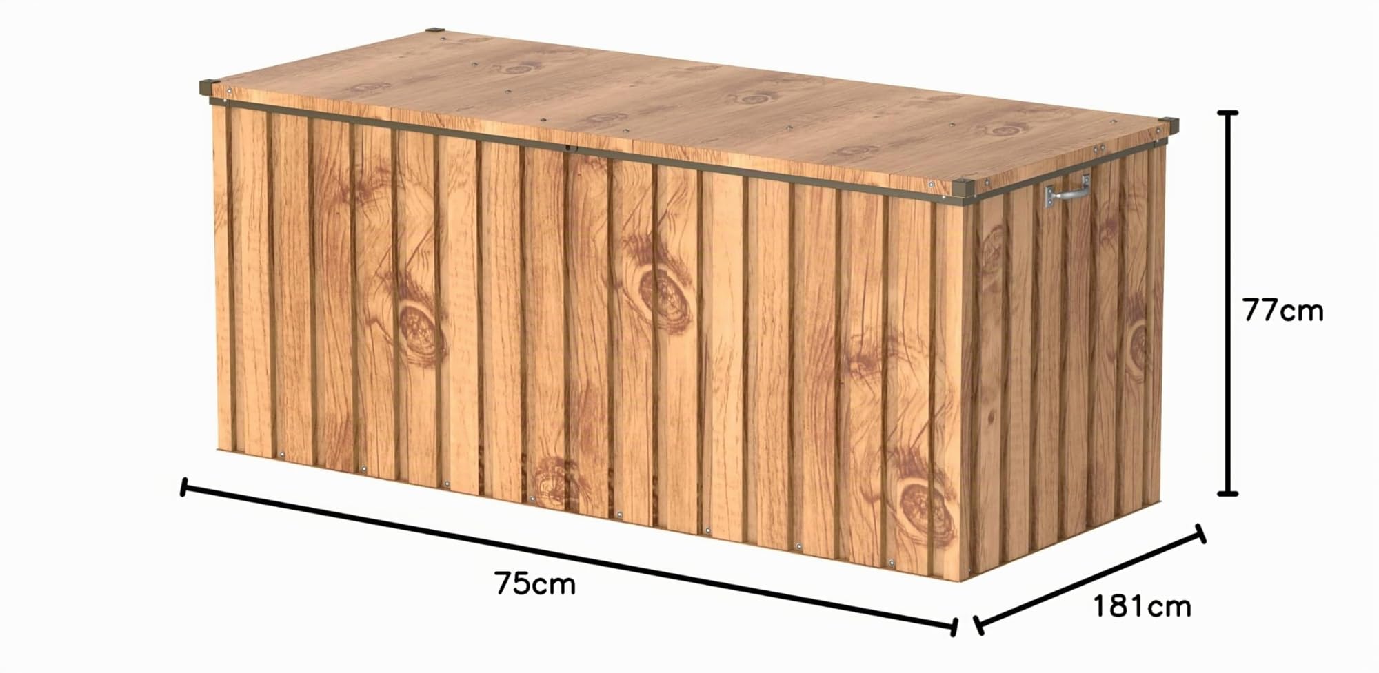 Duramax Cushion Box & Bench 1.7, 770 L, con cilindro a gas idraulico e occhio Padlock, Venatura del legno
