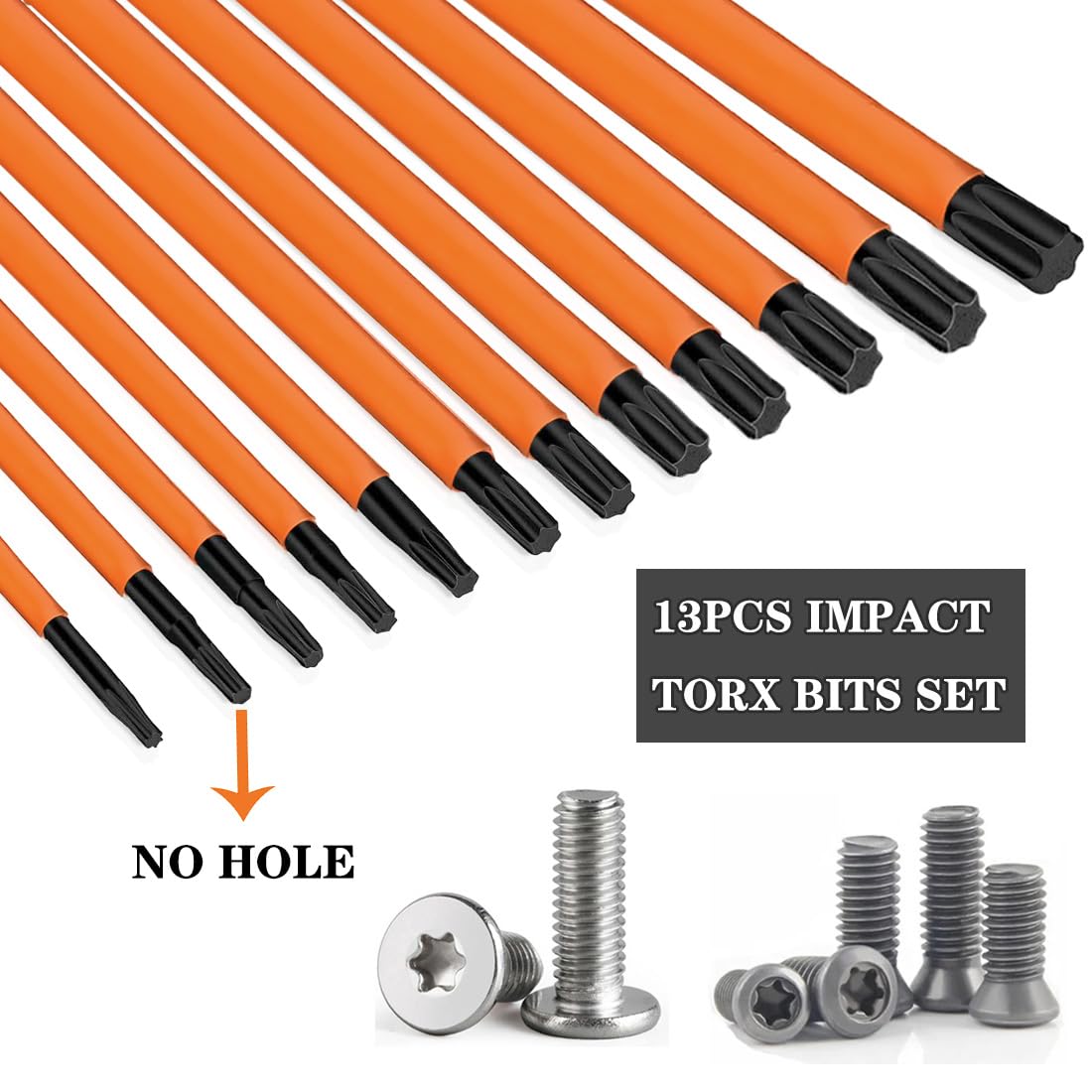 Saipor 13-Piece 6 inch /150 mm Long Torx Bit Set for Impact Driver S2 Steel Star Bit Set (T5-T40) - Image 3
