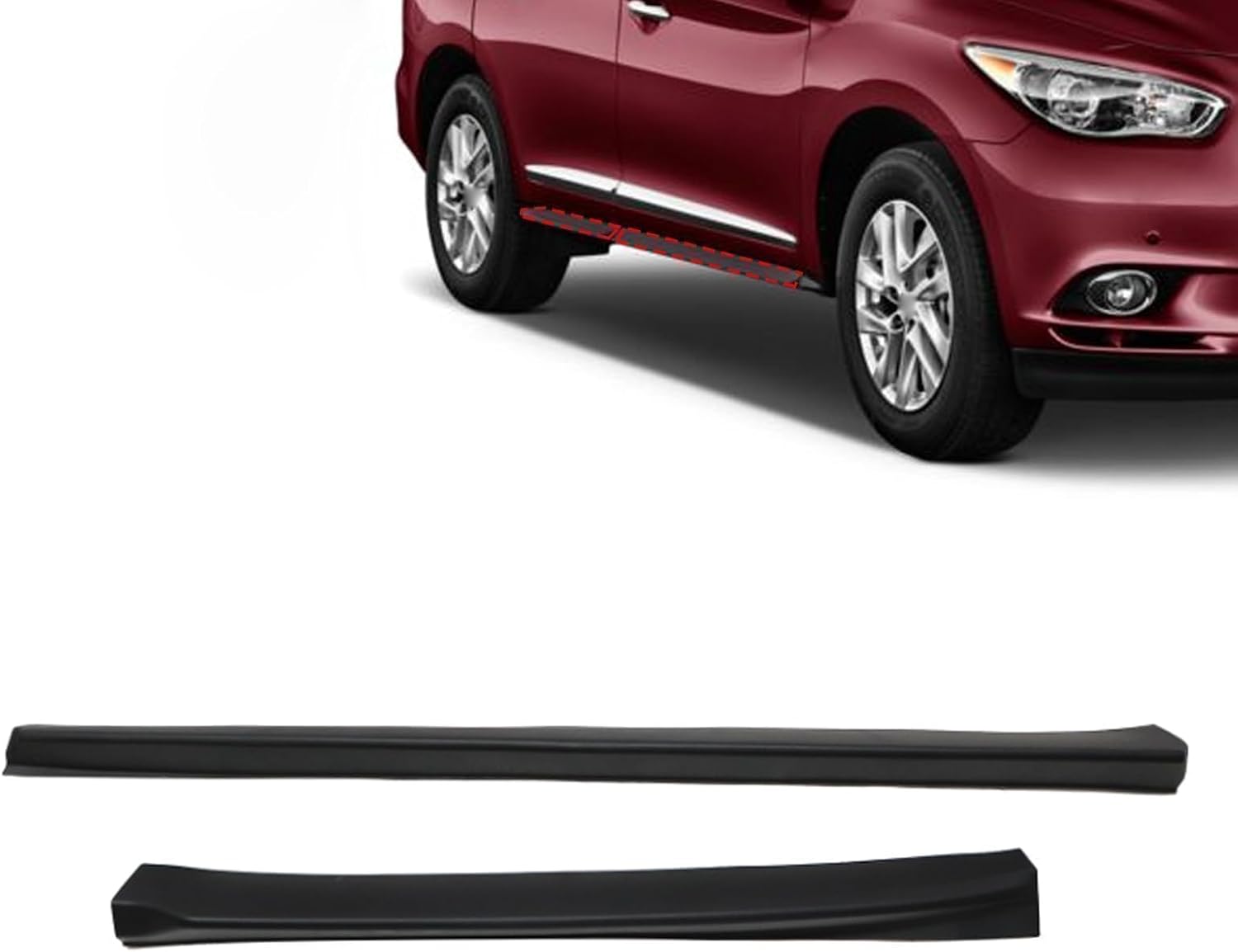 SecosAutoparts 2Pcs Right Side Door Lower Molding Trim Front & Rear Compatible with Infiniti QX60 JX35 2014-2020 Replace# 808769NB0A, 828769NB0A