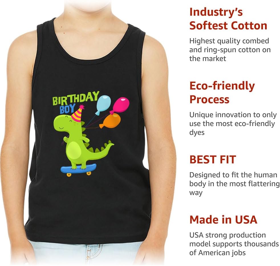 Birthday Boy Kids' Jersey Tank - Dinosaur Themed Items - Items for Boys
