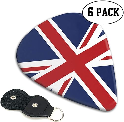 Union Jack Flag 351 Shape Classic Celluloid Guitar Picks for Your Electric Acoustic Mandolin Bass and Ukulele Guitar  71mm 6-Pack