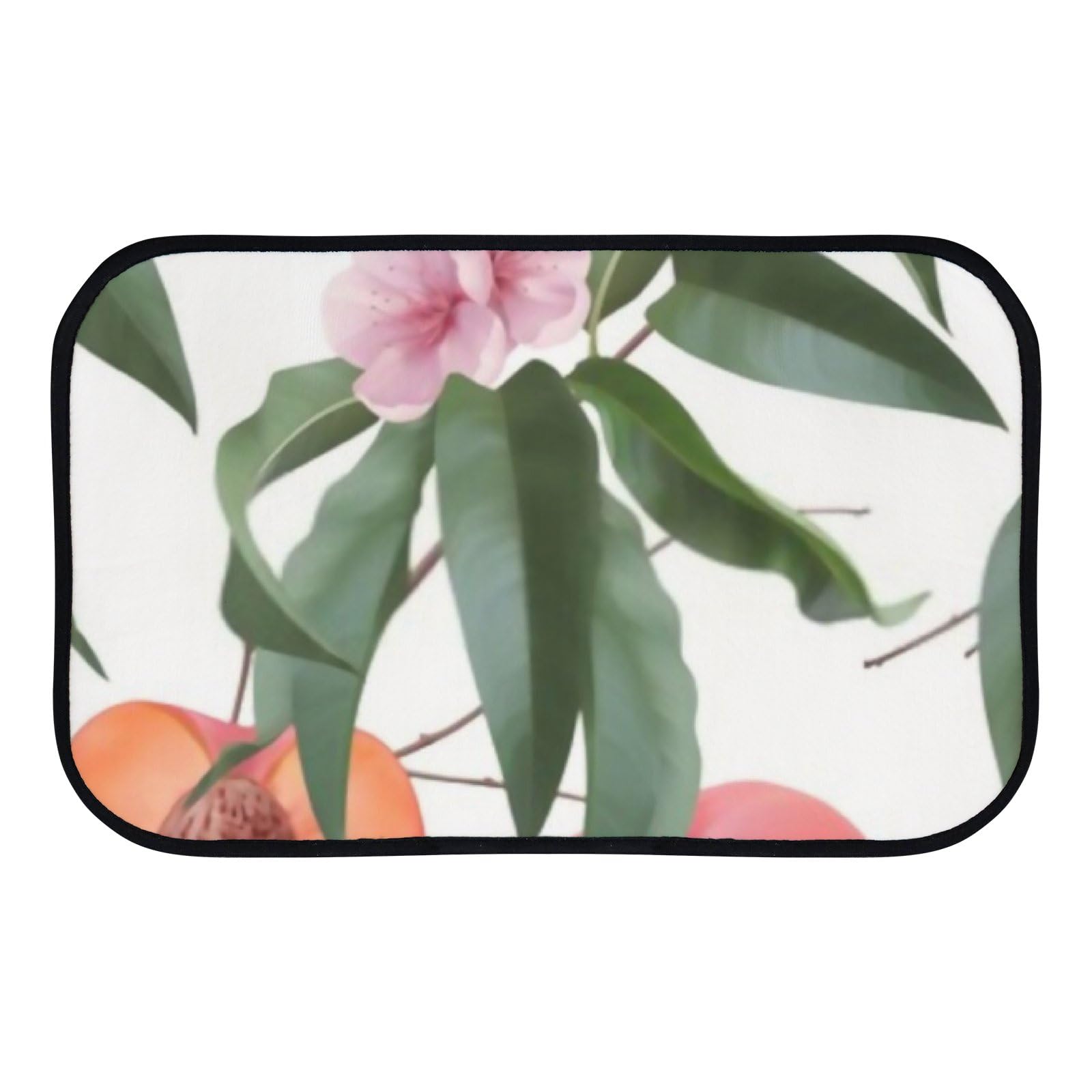 Nuansexi Bathroom Rugs Peaches Flowers Leaves Floor Mats Non Slip Bathmat Doormat Tub Mat Coral Velvet Absorbent Entrance Carpet Mats Machine Washable Bedroom Decor