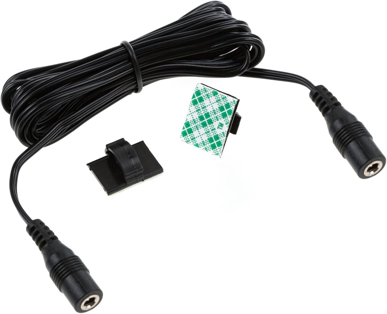 EShine Extension Cable - Female to Female, 3.5mm x 1.35mm, for LED Under Cabinet Lighting with Wire Clips (3.3ft, Black)