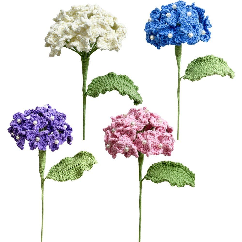 Hortensia en crochet pour décoration de maison fleur fait main