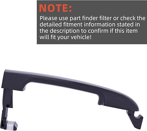 Miniatura 5 de DEAL AUTO ELECTRIC PARTS Kit de manija de puerta exterior negra, 4 piezas delantera+trasera izquierda+lado derecho, compatible con Hyundai 07-10