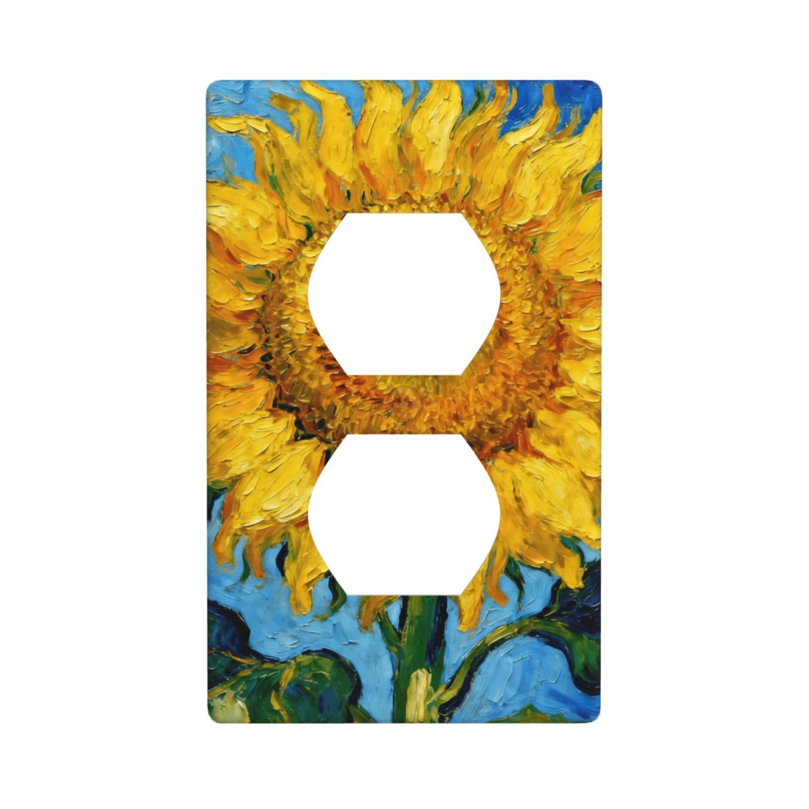 Sunflower Blue Sky Decorative Switch Plate Cover-Unbreakable Polycarbonate Wall Plate for Home Office, 1 Gang with Screws