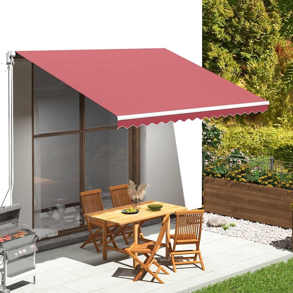Leasha Toile de Rechange Store Banne avec Lambrequin, Toile Tissu de Remplacement pour Auvent 380x295 cm Bordeaux Rouge
