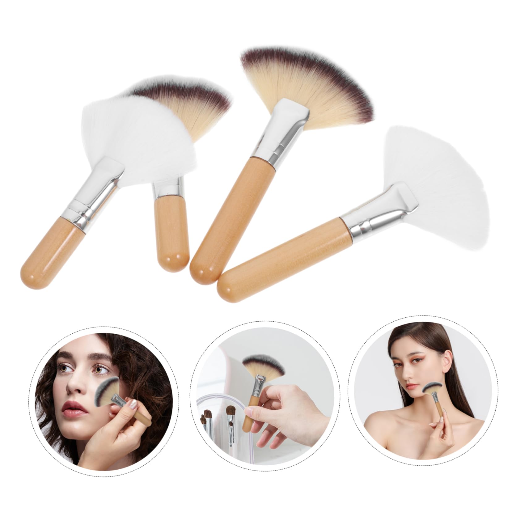 FRCOLOR 20pezzi Pennelli Trucco Viso Morbido Con Manico Per Fondotinta Blush e Polvere Strumenti Professionali Per Makeup Facile e Preciso