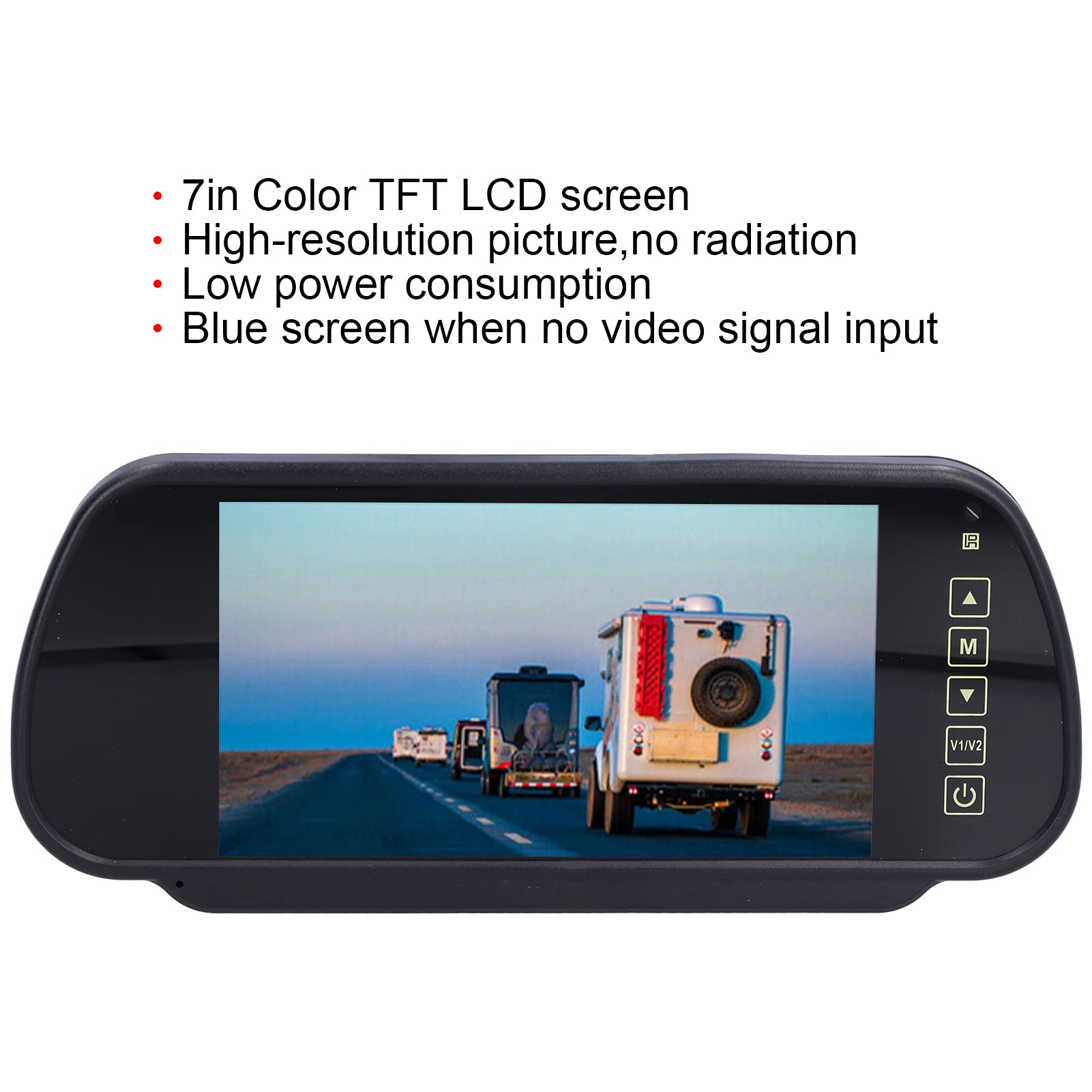 KIMISS Monitor Retrovisore LCD TFT a Colori HD da 7 Pollici per di Parcheggio con Retromarcia per Auto con Telecomando e Doppi Ingressi Video