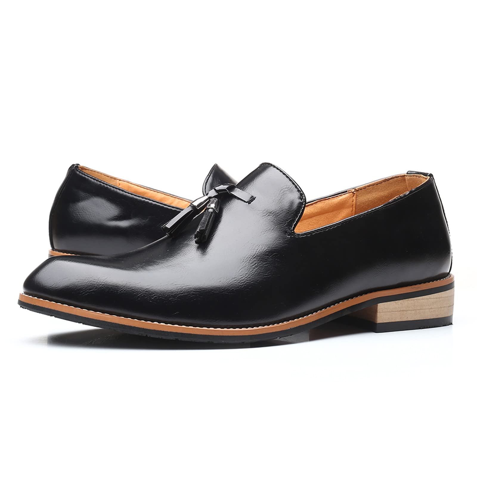 Mocasines clásicos con borlas para hombre, zapatos de vestir elegantes de piel sintética para negocios, bodas, fiestas