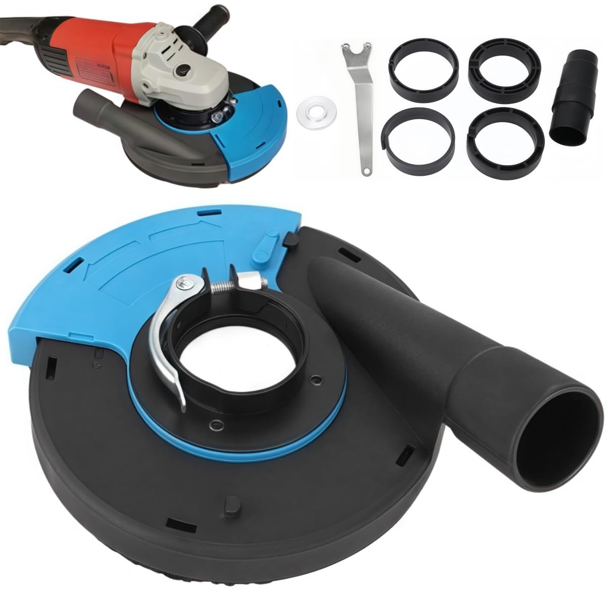 Recoge Polvo Amoladora de 125 mm con Cubierta Antipolvo para Hormigón - Kit Completo para un Trabajo Impecable