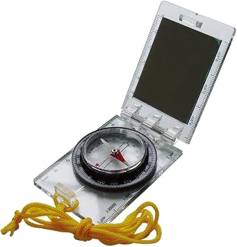 AceCamp Folding Map Compass, Collapsible Pocket-Size Field Compass with Lanyard, Small Collapsible & Portable Compass with Magnifier for Camping, Hiking, Survival, Emergency
