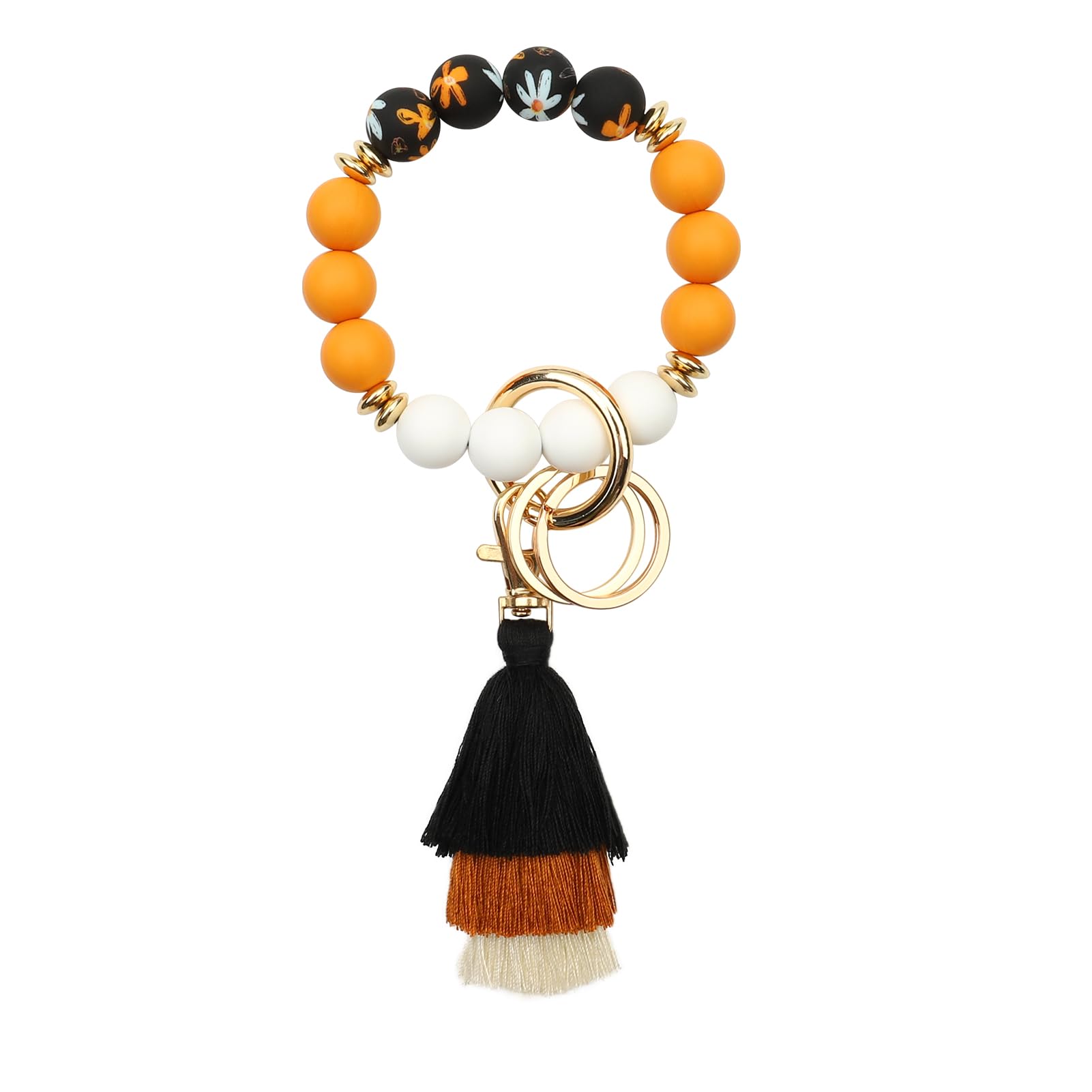 CHUQING Schlüsselanhänger Armband Autoschlüsselanhänger Perlen Schlüsselarmband Schlüsselbund auto Frau Schlüsselkette Silikonperlen Schlüsselband Kurz für Damen Frauen