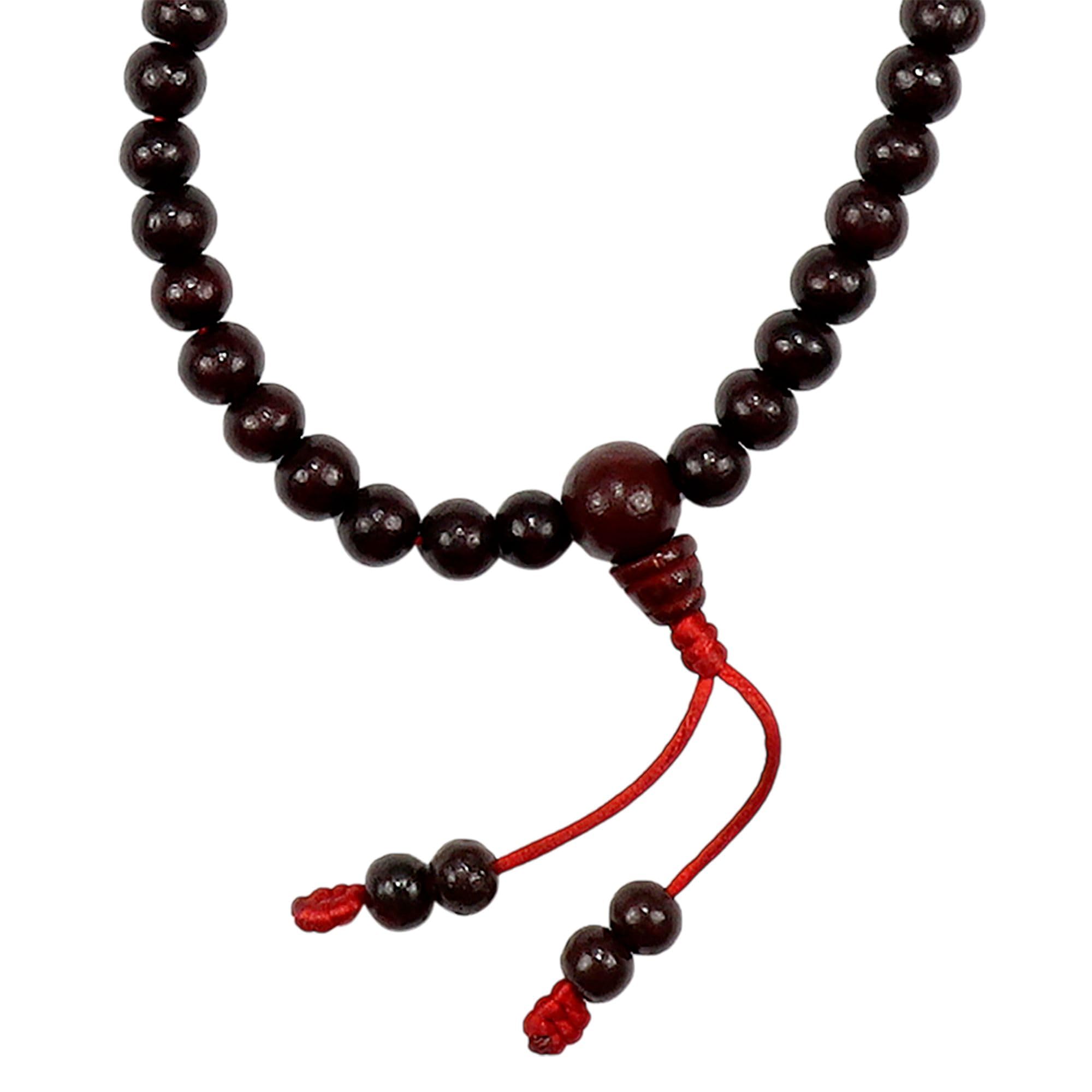 Gebetskette Mala Kette Rosenholz Perlen bordeaux Halskette Meditationskette